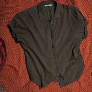 XiRENA Green Button Down Shirt Lightweight Casual